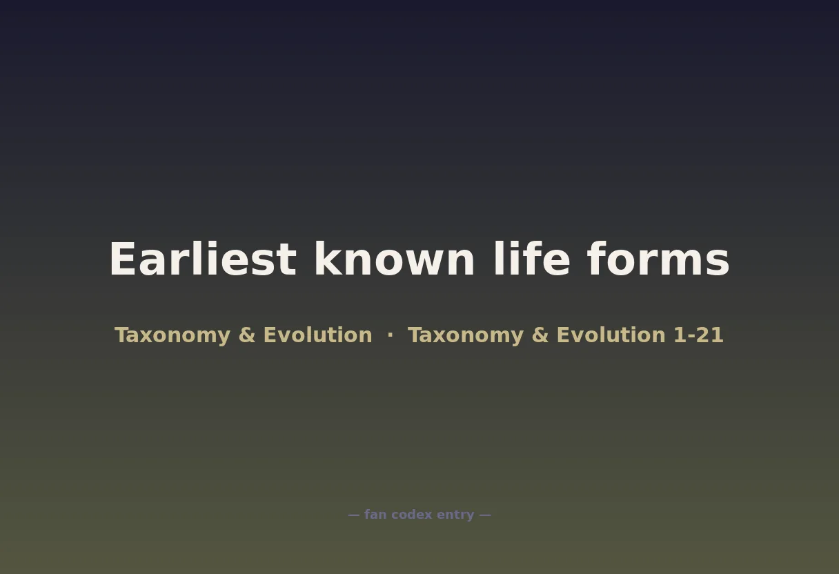 Earliest known life forms